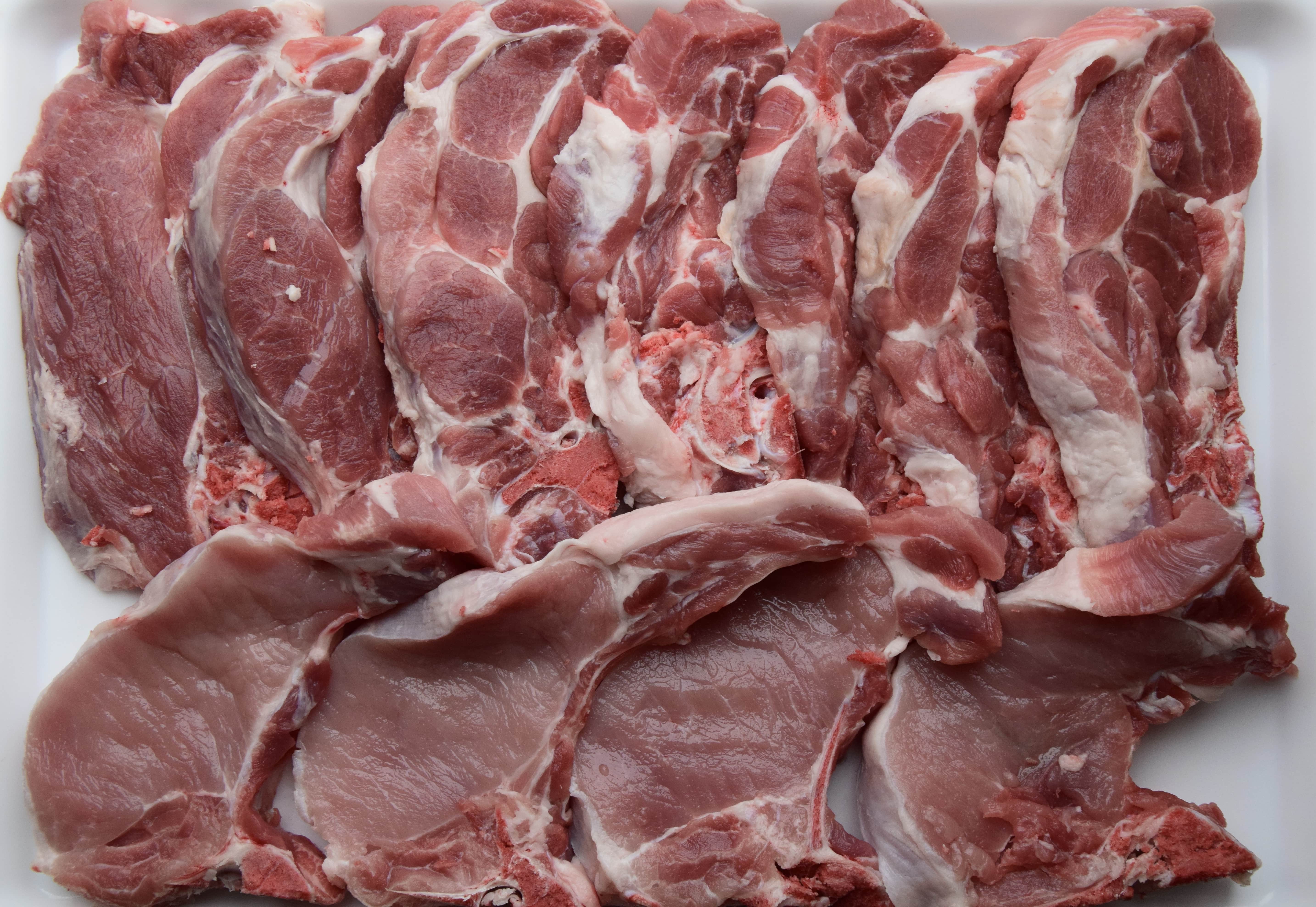 Côte de porc Cul-Noir Alsacien : produit brut